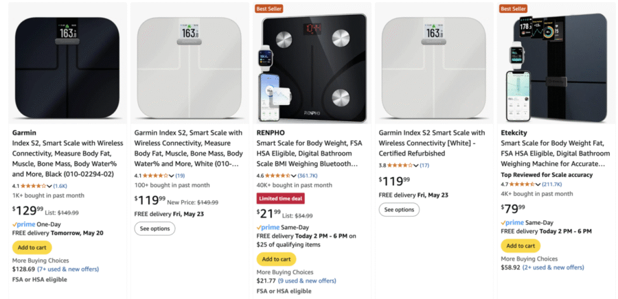 Garmin Index S2 and other smartscales
